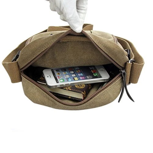 FakeFace Mens Retro Vintage Leisure Outdoor Canvas Messenger Crossbody Everyday Satchel Shoulder 10 FakeFace Mens Retro Vintage Leisure Outdoor Canvas Messenger Crossbody Everyday Satchel Shoulder - Image 8