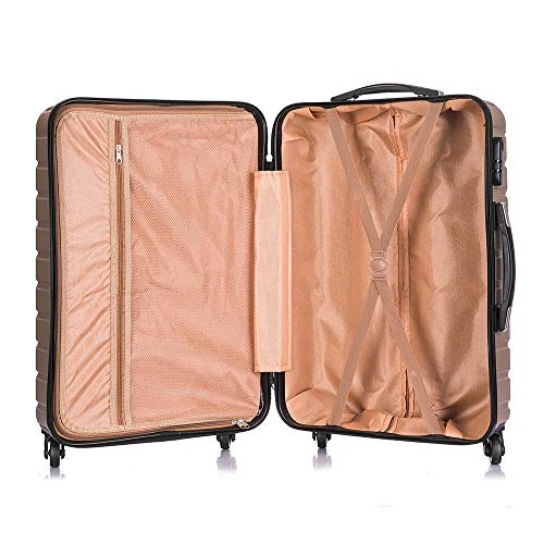 Apelila 5 Piece Luggage Sets,Travel Suitcase Spinner Hardshell Lightweight W/Free Suitcase Cover& Hanger (4PC Champagne Gold With Bag) 6 Apelila 5 Piece Luggage Sets,Travel Suitcase Spinner Hardshell Lightweight W/Free Suitcase Cover& Hanger (4PC Champagne Gold With Bag) - Image 4