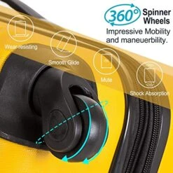 Merax Expandable Luggage Sets With TSA Locks, 3 Piece Lightweight Spinner Suitcase Set (Yellow) -Vera Bradley Shop 51CqCTMYgmL