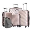 Apelila 5 Piece Luggage Sets,Travel Suitcase Spinner Hardshell Lightweight W/Free Suitcase Cover& Hanger (4PC Champagne Gold With Bag) -Vera Bradley Shop 51CrjFMvjuL
