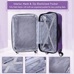 Goplus 20" ABS Carry On Luggage Expandable Hardside Travel Bag Trolley Rolling Suitcase GLOBALWAY (Purple) 17 Goplus 20" ABS Carry On Luggage Expandable Hardside Travel Bag Trolley Rolling Suitcase GLOBALWAY (Purple) -Vera Bradley Shop 51D0Wj 8RkL