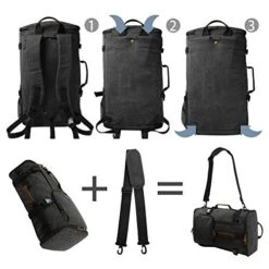 G-FAVOR 40L Travel Backpack,Vintage Canvas Rucksack Convertible Duffel Bag Flight Approved Luggage Carry Fit For 17 Inch Laptop -Vera Bradley Shop 51DFHJsKHUL