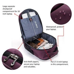 Racini Nylon Waterproof Rolling Backpack, Freewheel Travel Wheeled Backpack, Carry-on Luggage With Anti-Theft Zippers(Purple) 17 Racini Nylon Waterproof Rolling Backpack, Freewheel Travel Wheeled Backpack, Carry-on Luggage With Anti-Theft Zippers(Purple) -Vera Bradley Shop 51DQ 8epSbL