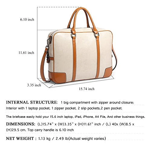 BOSTANTEN Leather Briefcase Messenger Satchel Bags Laptop Handbags For Women 4 BOSTANTEN Leather Briefcase Messenger Satchel Bags Laptop Handbags For Women - Image 2