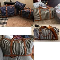 BAOSHA HB-14 Canvas Travel Tote Duffel Bag Carry On Weekender Overnight Bag Oversized For Women And Ladies (Black Dot) -Vera Bradley Shop 51E6PFdJNKS