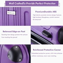 Goplus 20" ABS Carry On Luggage Expandable Hardside Travel Bag Trolley Rolling Suitcase GLOBALWAY (Purple) 15 Goplus 20" ABS Carry On Luggage Expandable Hardside Travel Bag Trolley Rolling Suitcase GLOBALWAY (Purple) -Vera Bradley Shop 51EXEMNlPHL