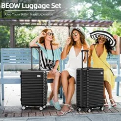 BEOW Expandable Luggage Sets Clearance 3 Piece Hardshell Lightweight PC+ABS Suitcase Spinner Wheels TSA Lock Black 15 BEOW Expandable Luggage Sets Clearance 3 Piece Hardshell Lightweight PC+ABS Suitcase Spinner Wheels TSA Lock Black -Vera Bradley Shop 51FFu81CkiL