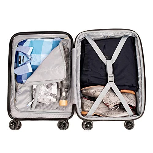 NONSTOP Luggage Expandable Spinner Wheels Hard Side Shell Travel Suitcase Set 3 Piece Lightweight With TSA Lock And Double USB Port, NEW YORK Collection (Silver, 3-Piece Set (20/24/28)) 5 NONSTOP Luggage Expandable Spinner Wheels Hard Side Shell Travel Suitcase Set 3 Piece Lightweight With TSA Lock And Double USB Port, NEW YORK Collection (Silver, 3-Piece Set (20/24/28)) - Image 3