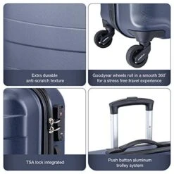 Regent Square Travel - 3 Piece Luggage Sets With Build-In TSA Lock And Spinner Goodyear Wheels – Mangusta, Hard Case (Asphalt) 11 Regent Square Travel - 3 Piece Luggage Sets With Build-In TSA Lock And Spinner Goodyear Wheels – Mangusta, Hard Case (Asphalt) -Vera Bradley Shop 51FboqRs7pL