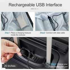 Ceilo ABS Hardside Luggage Sets With USB Interface Laptop Pocket,Lightweight Carry On Suitcase With TSA Lock&360°Spinner Wheels,Black,3-Piece Travel Luggage Set (20/24/28) -Vera Bradley Shop 51FjZj0NUNL