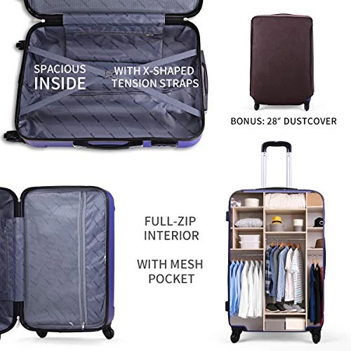 Sandinrayli Luggage Set, Lightweight & Durable Travel Suitcase With Spinner Wheels, 20” 24” 28” Hardside Spinner Set 8 Sandinrayli Luggage Set, Lightweight & Durable Travel Suitcase With Spinner Wheels, 20” 24” 28” Hardside Spinner Set - Image 6