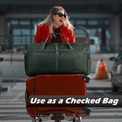 Gonex 100L Foldable Travel Duffel Bag For Luggage Gym Sports, Lightweight Travel Bag With Big Capacity, Water Repellent (Dark Green) -Vera Bradley Shop 51G 5uwlW4L