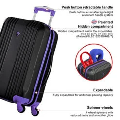 Olympia Apache Ii 21" Carry-on Spinner, BLACK+PURPLE, One Size 12 Olympia Apache Ii 21" Carry-on Spinner, BLACK+PURPLE, One Size -Vera Bradley Shop 51G UJf1o8L 681c5600 dec0 47e4 b78b 13bb4f20ccb2