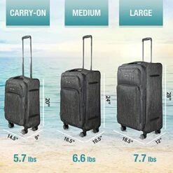 Cantor Ultra Lightweight Softside Luggage With Spinner Wheels, Set Of 3, Expandable Suitcase With Retractable Handle And ID Tag, And Interlocking Zippers With TSA Lock (Grey) -Vera Bradley Shop 51Gzg79ReOL