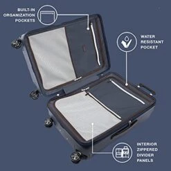 Travelpro Platinum Elite Hardside Expandable Spinner Wheel Luggage TSA Lock Hard Shell Polycarbonate Suitcase, True Navy Blue, Checked-Medium 25-Inch -Vera Bradley Shop 51H5Iuio RS