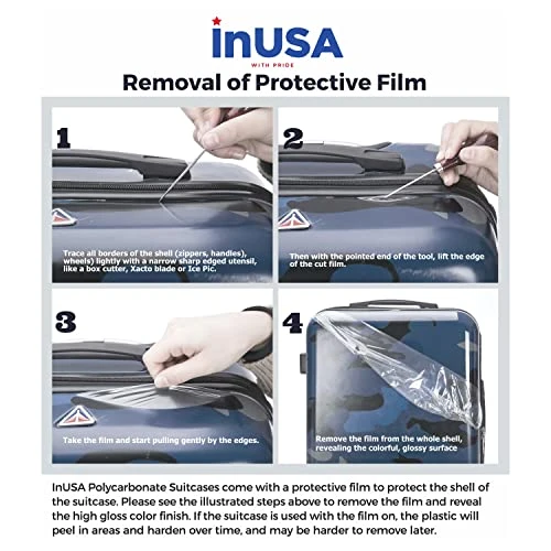 InUSA Hardside Luggage Set With Spinner Wheels, World Printed Travel Suitcases With TSA Lock And Ergonomic GEL Handle, World, 3 Piece Set (20/24/28) 4 InUSA Hardside Luggage Set With Spinner Wheels, World Printed Travel Suitcases With TSA Lock And Ergonomic GEL Handle, World, 3 Piece Set (20/24/28) - Image 2