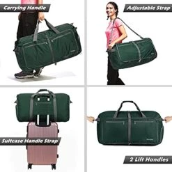 Gonex 150L Travel Duffel Bag Foldable Extra Large Duffle Bag XL Heavy Duty For Men Women For Luggage Shopping Blackish Green -Vera Bradley Shop 51I66SAQGbS