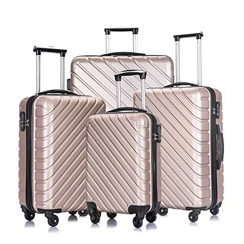 Apelila 5 Piece Luggage Sets,Travel Suitcase Spinner Hardshell Lightweight W/Free Suitcase Cover& Hanger (4PC Champagne Gold With Bag) 10 Apelila 5 Piece Luggage Sets,Travel Suitcase Spinner Hardshell Lightweight W/Free Suitcase Cover& Hanger (4PC Champagne Gold With Bag) - Image 8