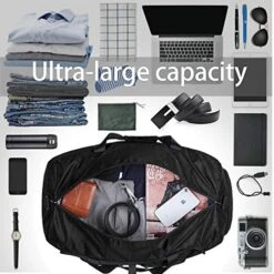 Duffel Bags For Traveling, 65L Carry On Foldable Weekender Overnight Bag For Men Women Waterproof Weekend Travel Duffle Bags With Shoe Compartment,Black -Vera Bradley Shop 51IqWnfu FL