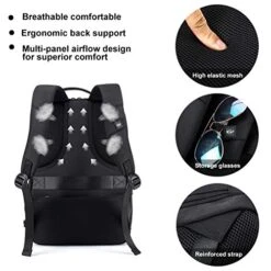 Laptop Backpack Business 15.6 Inch Waterproof Secure Crossbody Laptop Backpack Scratchproof Anti-Theft Laptop Rucksack USB Charging And Water Resistant College Slim Office Men Backpack -Vera Bradley Shop 51J50iT3SxL