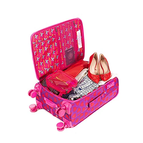 Cloe By Agatha Ruiz De La Prada Carry-On 20 Inch Luggage With 360º-spinner Wheels In Magenta Color 6 Cloe By Agatha Ruiz De La Prada Carry-On 20 Inch Luggage With 360º-spinner Wheels In Magenta Color - Image 4