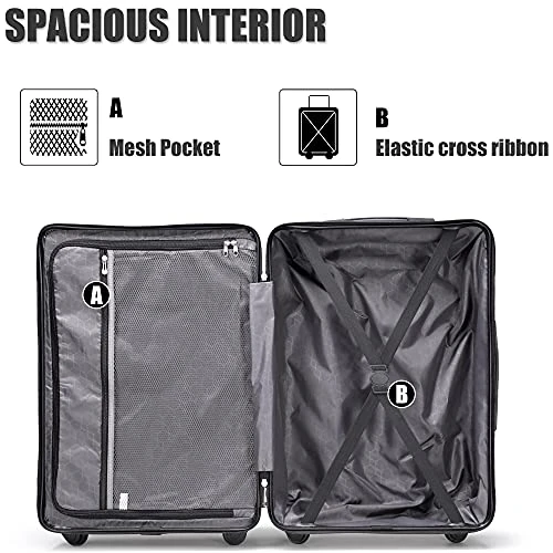 3 Piece Set Luggage Spinner Hardshell Lightweight Durable Suitcase TSA Lock, Women Men Teens Home Outdoor School Travel Carry On Luggage Sets, 20/24/28 Inch Black 9 3 Piece Set Luggage Spinner Hardshell Lightweight Durable Suitcase TSA Lock, Women Men Teens Home Outdoor School Travel Carry On Luggage Sets, 20/24/28 Inch Black - Image 7