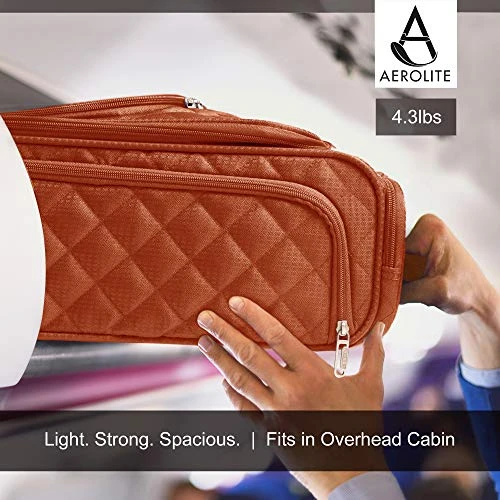 16.5" Underseat Women Luggage Carry On Suitcase - Small Rolling Tote Bag With Wheels (Orange) 11 16.5" Underseat Women Luggage Carry On Suitcase - Small Rolling Tote Bag With Wheels (Orange) - Image 9