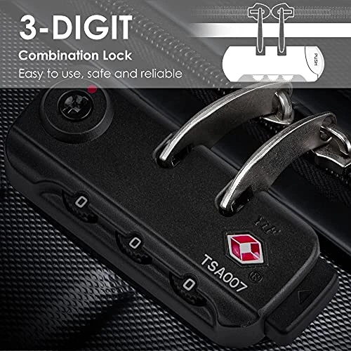 3 Piece Set Luggage Spinner Hardshell Lightweight Durable Suitcase TSA Lock, Women Men Teens Home Outdoor School Travel Carry On Luggage Sets, 20/24/28 Inch Black 8 3 Piece Set Luggage Spinner Hardshell Lightweight Durable Suitcase TSA Lock, Women Men Teens Home Outdoor School Travel Carry On Luggage Sets, 20/24/28 Inch Black - Image 6