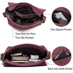 Small Messenger Bag For Women,VASCHY Vintage Canvas Leather Lightweight Crossbody Bag Burgundy 13 Small Messenger Bag For Women,VASCHY Vintage Canvas Leather Lightweight Crossbody Bag Burgundy -Vera Bradley Shop 51K6Ic8A6 L