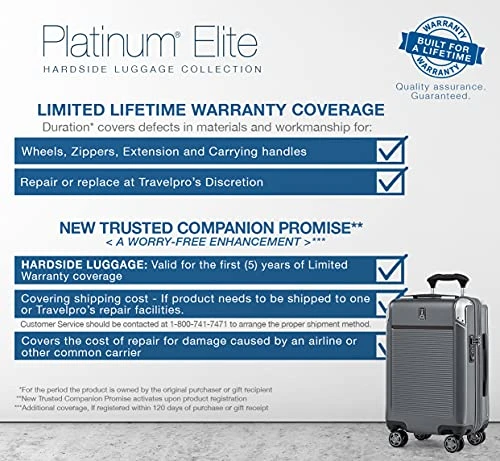 Travelpro Platinum Elite Expandable Hardside Spinner Luggage, Shadow Black, Checked- Large 4 Travelpro Platinum Elite Expandable Hardside Spinner Luggage, Shadow Black, Checked- Large - Image 2