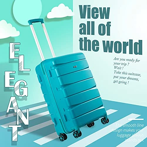COOLIFE Luggage Expandable(only 28”) Suitcase 3 Piece Set PP Material With TSA Lock Spinner Carry On Hard- Side 20in24in28in (lake Blue, 3 Piece Set) 10 COOLIFE Luggage Expandable(only 28”) Suitcase 3 Piece Set PP Material With TSA Lock Spinner Carry On Hard- Side 20in24in28in (lake Blue, 3 Piece Set) - Image 8