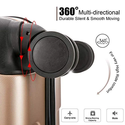 4 Pieces Travel Luggage Sets, Hardside Lightweight ABS Luggage Suitcase, 360° Spinner Wheels Travel Set Bag, Durable Trolley Suitcase 16" 20" 24" 28", 4 Pcs (Color Champagne Gold) 7 4 Pieces Travel Luggage Sets, Hardside Lightweight ABS Luggage Suitcase, 360° Spinner Wheels Travel Set Bag, Durable Trolley Suitcase 16" 20" 24" 28", 4 Pcs (Color Champagne Gold) - Image 5