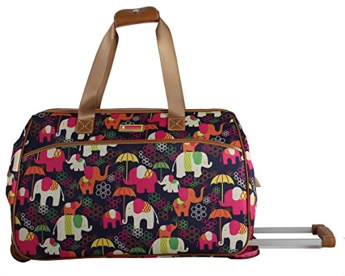 Lily Bloom Luggage Designer Pattern Suitcase Wheeled Duffel Carry On Bag (14in, Elephant Rain) 4 Lily Bloom Luggage Designer Pattern Suitcase Wheeled Duffel Carry On Bag (14in, Elephant Rain) - Image 2