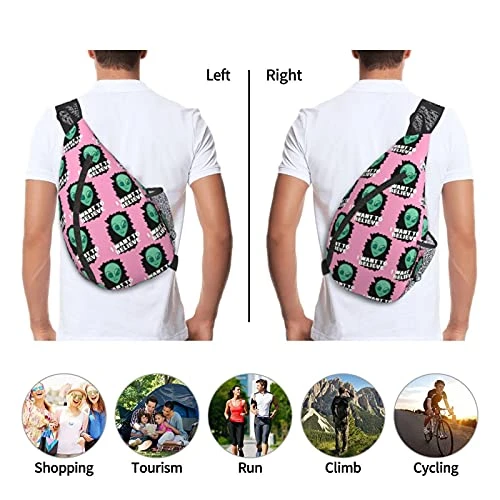 Sling Backpack I Want To Believe Martians Durable Multipurpose Crossbody Shoulder Bag Travel Hiking Daypack 5 Sling Backpack I Want To Believe Martians Durable Multipurpose Crossbody Shoulder Bag Travel Hiking Daypack - Image 3
