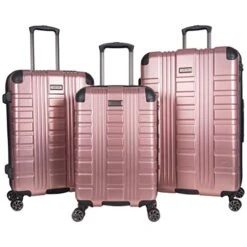Kenneth Cole REACTION Scott's Corner Hardside Expandable 8-Wheel Spinner TSA Lock Travel Suitcase, Rose Gold, 3-Piece Set (20", 24", & 28")