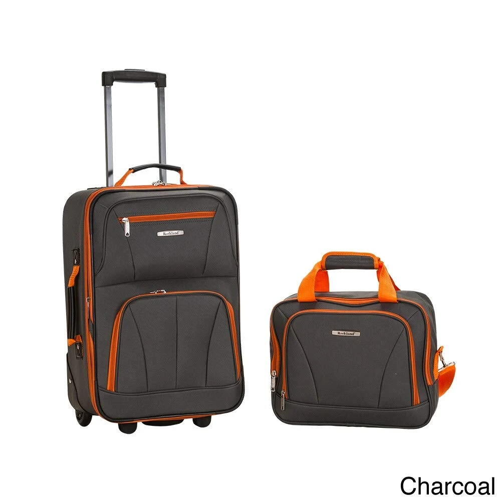 Rockland New Generation 2-Piece Lightweight Carry-On Softsided Luggage Set Charcoal 3 Rockland New Generation 2-Piece Lightweight Carry-On Softsided Luggage Set Charcoal