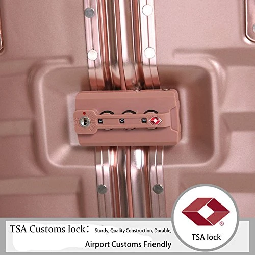 Sondre X Luggage Rolling Wheels Old Fashion Trunk Suitcase PC ABS Spinner Hardshell Carry On With TSA Lock 20" 24" 26" 29"(White) 6 Sondre X Luggage Rolling Wheels Old Fashion Trunk Suitcase PC ABS Spinner Hardshell Carry On With TSA Lock 20" 24" 26" 29"(White) - Image 4