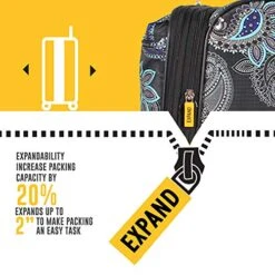 Lucas Designer Luggage Collection - 3 Piece Softside Expandable Ultra Lightweight Spinner Suitcase Set - Travel Set Includes 20 Inch Carry On, 24 Inch & 28 Inch Checked Suitcases (Diva) 11 Lucas Designer Luggage Collection - 3 Piece Softside Expandable Ultra Lightweight Spinner Suitcase Set - Travel Set Includes 20 Inch Carry On, 24 Inch & 28 Inch Checked Suitcases (Diva) -Vera Bradley Shop 51MXU5h9SSL