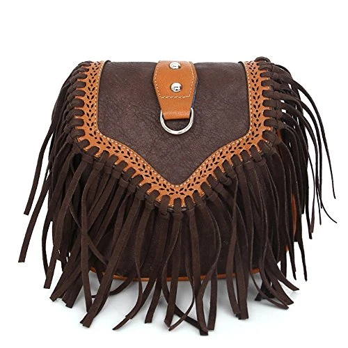 Bibitime Womens Retro Vintage Fringe Tassel Shoulder Bag Handbags Messenger Bag Girl Crossbody 4 Bibitime Womens Retro Vintage Fringe Tassel Shoulder Bag Handbags Messenger Bag Girl Crossbody - Image 2