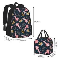 Unisex Lunch Bag And 15in Laptop Backpack Combination Pack, Bookbag Travel Bags, Cooler Dinner Bag Lunch Box Reusable Tote Shoulder Bags Rucksack Hand Drawn Axolotl Sea Weed -Vera Bradley Shop 51NDXv3go1L