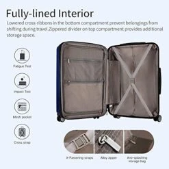 FOCHIER F Hard Shell Luggage 3 Piece Set With Spinner Wheels, Expandable Lightweight Suitcase With TSA Lock 20 24 28 Inch, Blue -Vera Bradley Shop 51NSOcAb6ZL