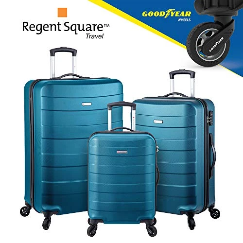 Regent Square Travel - 3 Piece Luggage Sets With Build-In TSA Lock And Spinner Goodyear Wheels – Mangusta, Hard Case (Petrol Blue) 8 Regent Square Travel - 3 Piece Luggage Sets With Build-In TSA Lock And Spinner Goodyear Wheels – Mangusta, Hard Case (Petrol Blue) - Image 6