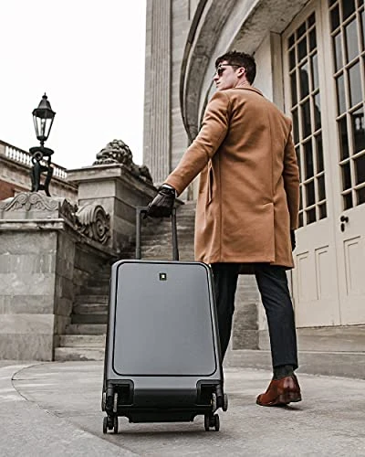 LEVEL8 Carry-On Luggage, Road Runner Pro 20” Lightweight PC Hardside Suitcase With USB Charging Port, Spinner Trolley For Luggage With Front Laptop Pocket, TSA Lock - Dark Grey, 20-Inch 11 LEVEL8 Carry-On Luggage, Road Runner Pro 20” Lightweight PC Hardside Suitcase With USB Charging Port, Spinner Trolley For Luggage With Front Laptop Pocket, TSA Lock - Dark Grey, 20-Inch - Image 9