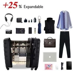 Merax Expandable Luggage Sets With TSA Locks, 3 Piece Lightweight Spinner Suitcase Set (Black2020) -Vera Bradley Shop 51O 0Bp12xL