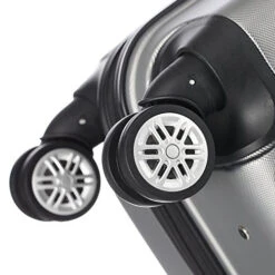 GOMHWAOL Luggage 3 Piece Set Suitcase ABS Material Hardshell Lightweight (Silver Gray) -Vera Bradley Shop 51OieRiyTvL