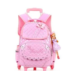 Meetbelify Rolling Backpacks For Girls School Bags Trolley Handbag With Lunch Bag Style B-Pink 13 Meetbelify Rolling Backpacks For Girls School Bags Trolley Handbag With Lunch Bag Style B-Pink -Vera Bradley Shop 51Otb4GLXnL