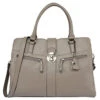 Banuce Gray Real Leather Handbags For Women Business Work Briefcase Shoulder Messenger Bag For