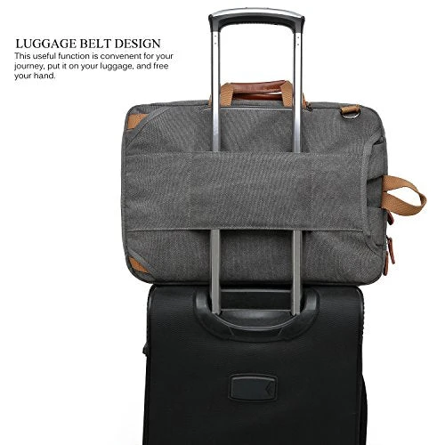 CoolBELL Convertible Backpack Shoulder Bag Messenger Bag Laptop Case Business Briefcase Leisure Handbag Multi-Functional Travel Rucksack Fits 17.3 Inch Laptop For Men/Women (Canvas Dark Grey) 7 CoolBELL Convertible Backpack Shoulder Bag Messenger Bag Laptop Case Business Briefcase Leisure Handbag Multi-Functional Travel Rucksack Fits 17.3 Inch Laptop For Men/Women (Canvas Dark Grey) - Image 5