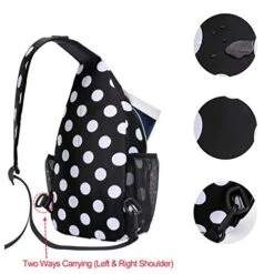 MOSISO Sling Backpack,Travel Hiking Daypack White Dot Rope Crossbody Chest Bag, Black -Vera Bradley Shop 51PIhXYW JL