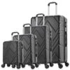 4PC Luggage Sets, ABS Hardshell Luggage Set Lightweight Hard Shell Travel Suitcases W/Spinner Wheels Free Suitcase Cover(18 20 24 28Inch) (Black) -Vera Bradley Shop 51PTLbM1AwL